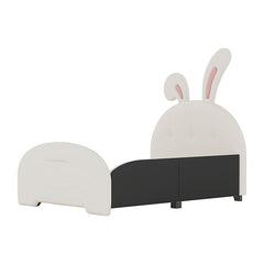 Bellemave® Twin Size Upholstered Rabbit-Shape Daybed with Headboard and Footboard