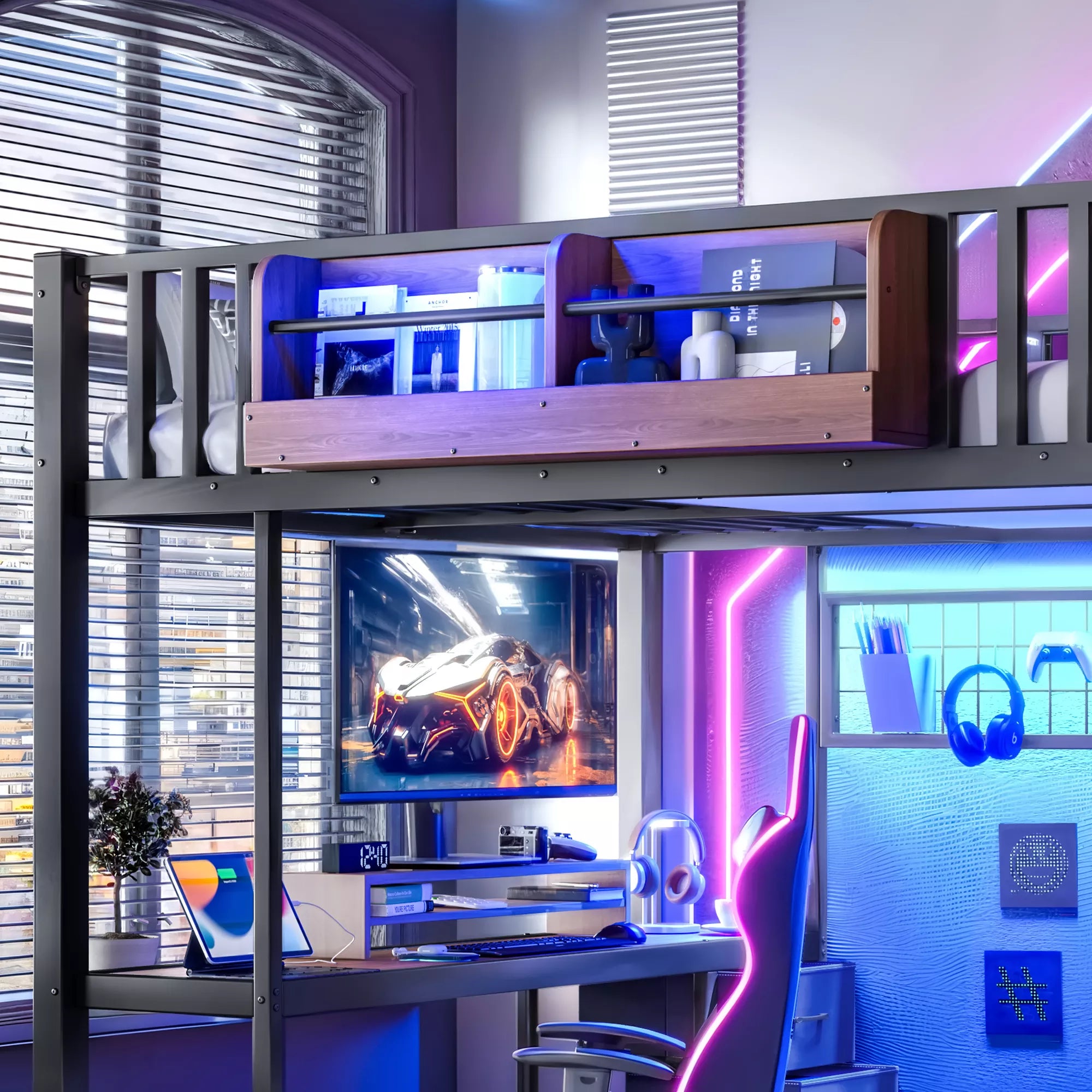Full Size Loft Bed with Desk and Storage Stair Dimensions