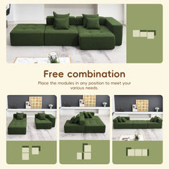 Bellemave® 105.5'' L-Shaped Modular Sectional Sofa with 4 Pillows