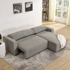 Bellemave® L-Shaped Modular Corduroy Upholstered 3 Seater Sofa Bed with Storage