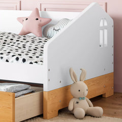 House design floor bed with safety guardrail detail