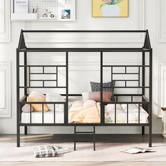 Bellemave® Metal House Bed with Ladder