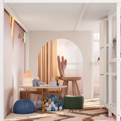 metal twin loft bed with spacious under bed area