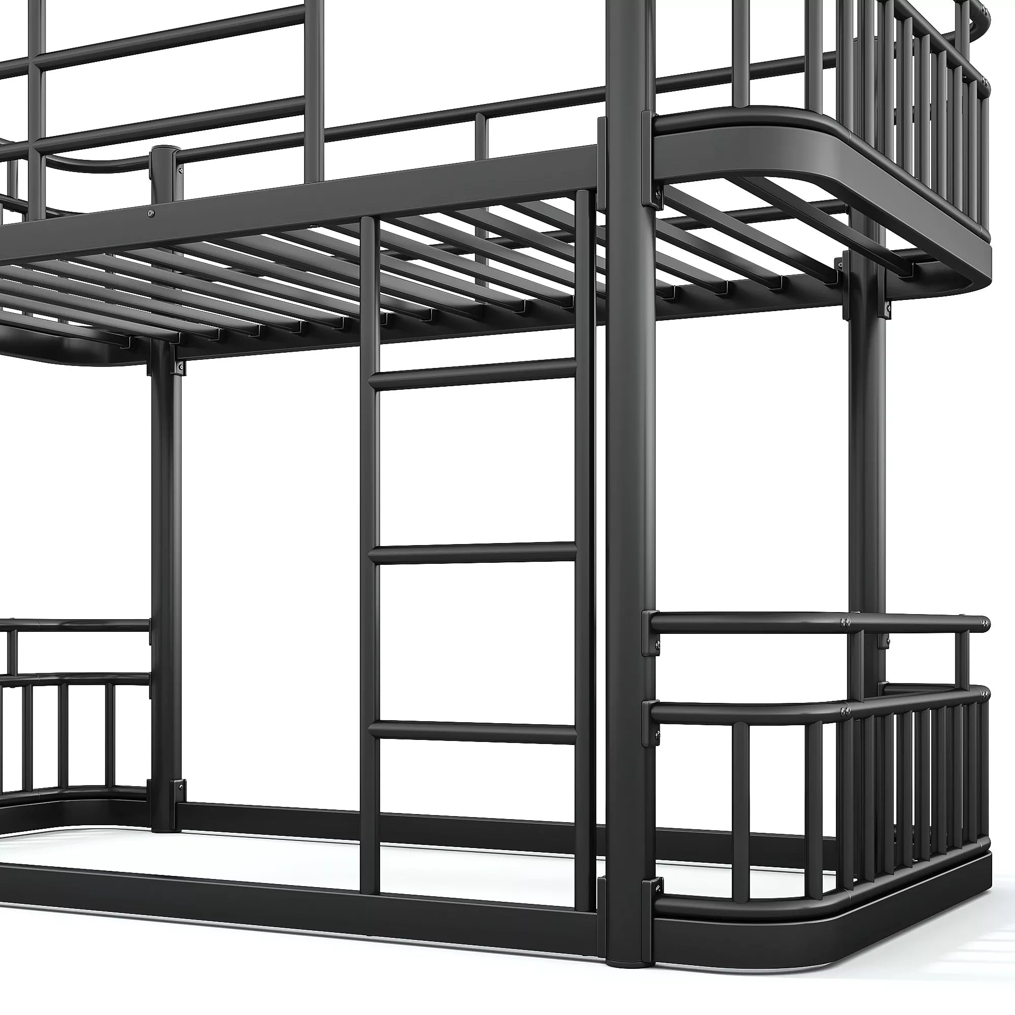 durable round pipe metal bunk bed frame