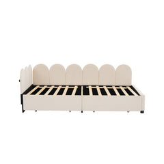 Bellemave® Velvet Upholstered Daybed with 2 Drawers and Soft Fabric Headboard