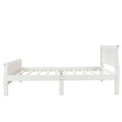 Bellemave® Wood Sleigh Platform Bed with Headboard，Footboard and Wood Slat Support