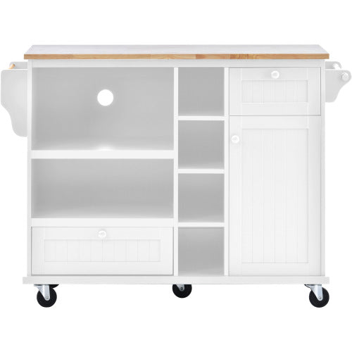 Bellemave 50.8" Kitchen Island Cart with Storage Cabinet and Two Locking Wheels