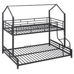 Bellemave® Twin over Full Metal House Bunk Bed