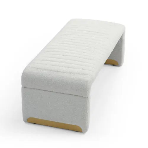 Bellemave® Modern Upholstered Sherpa Fabric Ottoman Bench Bellemave®