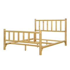 Bellemave® Rustic Style Pure Solid Pine Cylinder Construction Bed