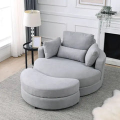 Bellemave 51" Modern Ottoman Linen Fabric Sofa with Storage Bellemave