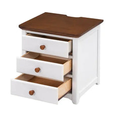 Bellemave Wooden Nightstand with USB Charging Ports and 3 Drawers Bellemave