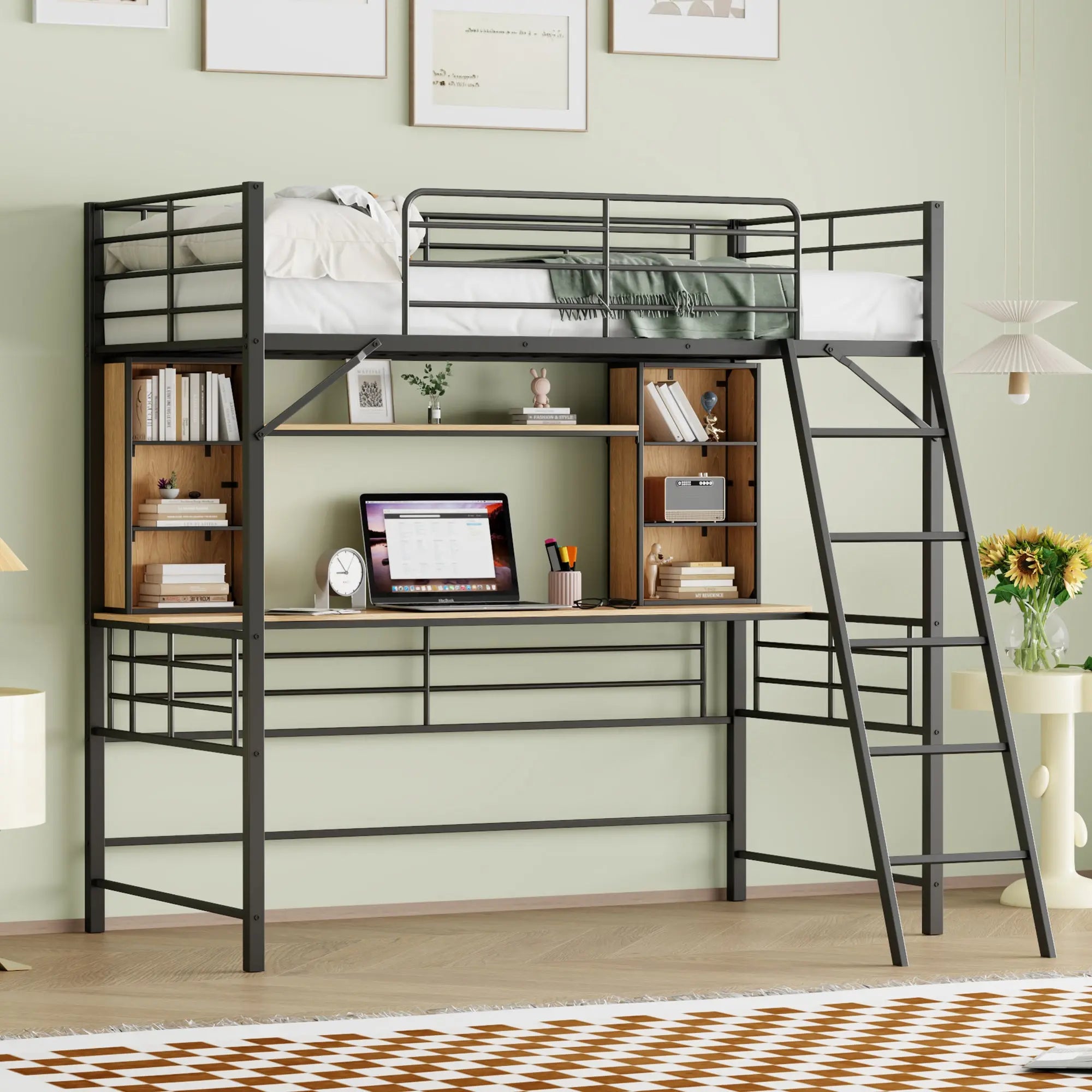 Bellemave® Loft Bed with Desk, Shelf and Ladder Bellemave®