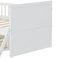 Bellemave® Twin Size Wooden Platform Bed with Storage 4 Drawers,Guardrail Headboard and Ladder