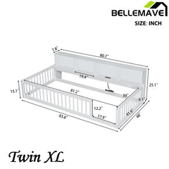 Bellemave® Twin XL Size Wood Daybed with Storage Cabinets and USB Ports