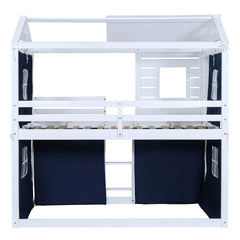 Bellemave® Wood House Bunk Bed with Tent Bellemave®