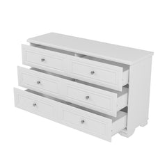 Bellemave® 6 Drawers Elegant Design Wooden Dresser with Metal Handles