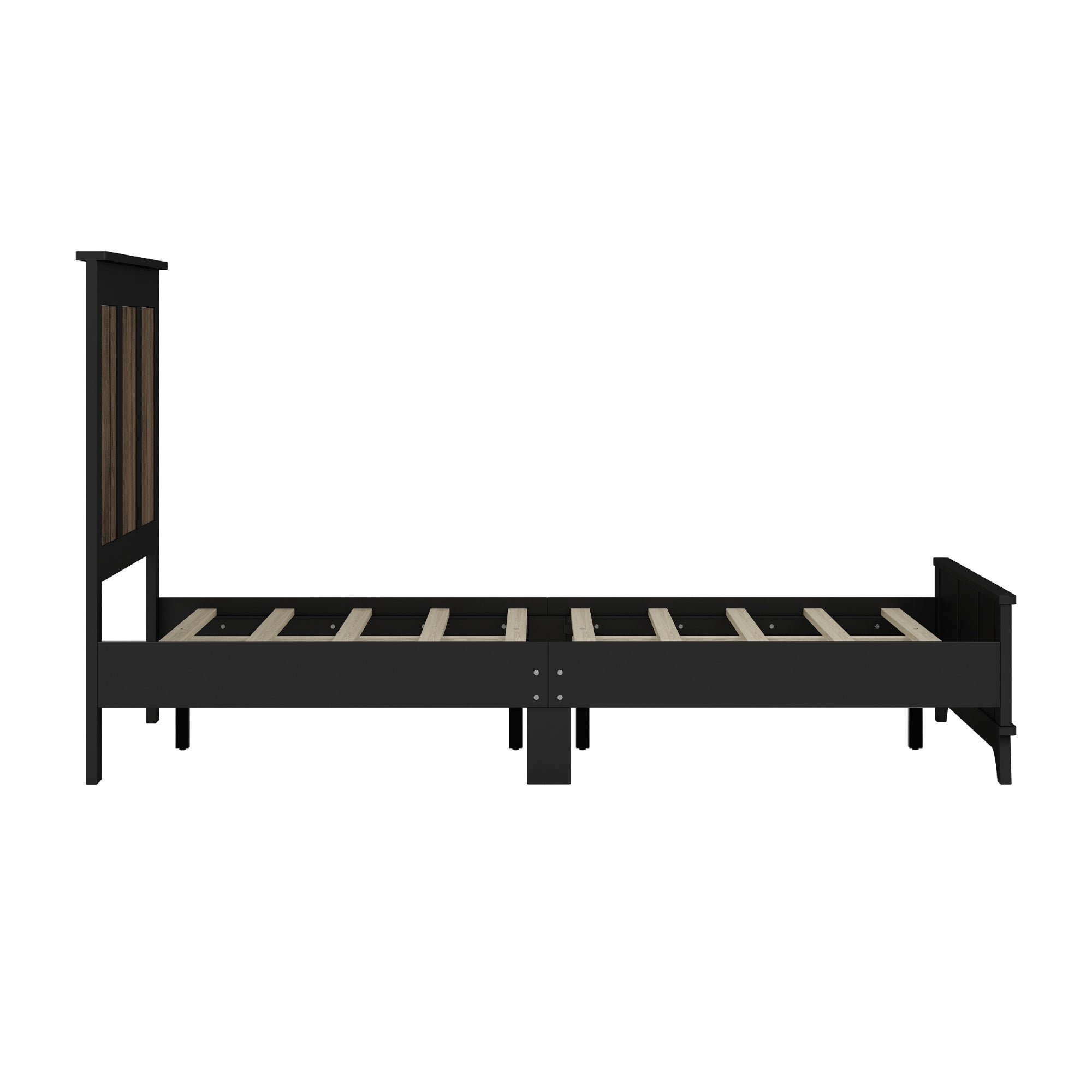 Bellemave® Farmhouse Platform Bed Frame | Queen Size, Solid Wood with Plywood Slats Bellemave®