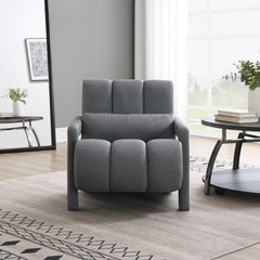 Bellemave® Modern Upholstered Accent Chair, Comfortable Linen Fabric with a Pillow