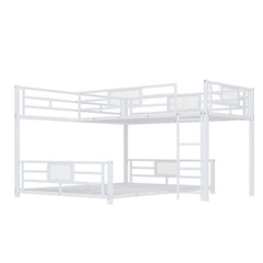 Bellemave® Twin over Full L-shaped Metal Bunk Bed