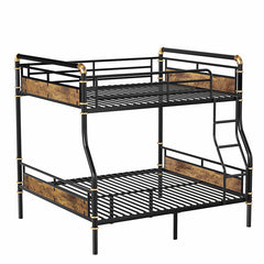 Bellemave® Full XL over Queen Metal Bunk Bed, Industrial Detachable Bunk Beds with Safety Guard Rails