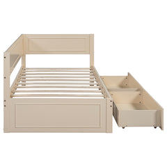 Bellemave® Twin Size Wood Daybed with 2 Drawers and Guardrail