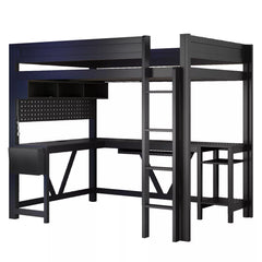 full size gaming loft bed for teen bedroom