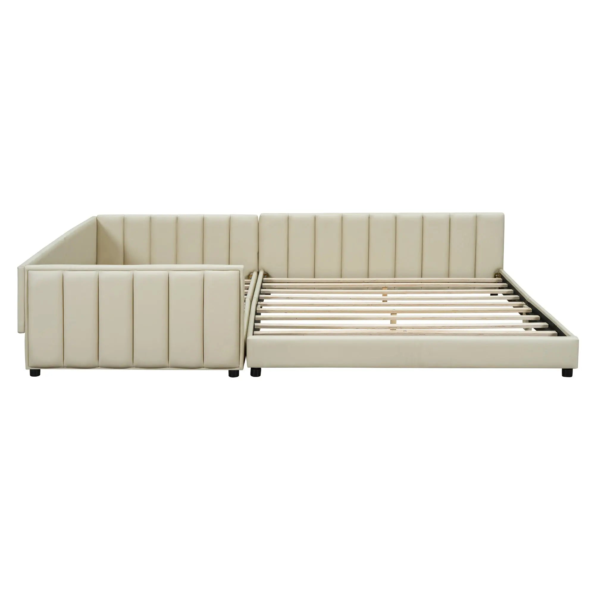 Bellemave® Queen & Twin XL Upholstered Platform Bed, Mother & Child Bed Bellemave®