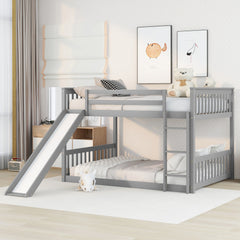 Bellemave® Full Size Bunk Bed with Slide and Ladder