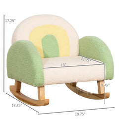 Rocking Toddler Sofa Chair with Solid Wooden Frame - Faux Lamb Fleece Fabric