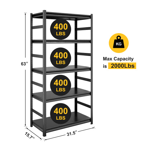 Bellemave® 5-Tier Adjustable Heavy Duty Metal Shelving