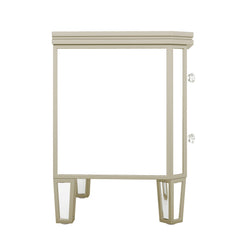 Bellemave® Elegant Mirrored 2-Drawer Side Table with Golden Lines