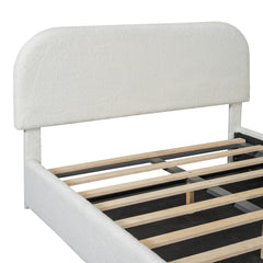 Bellemave® Teddy Fleece Upholstered Platform Bed with Hydraulic Storage System