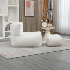 Bellemave Fluffy Bean Bag Chair with Memory Foam and ottoman Bellemave