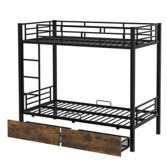 Bellemave® Twin Size Metal Bunk Bed with 2 Drawers Bellemave®