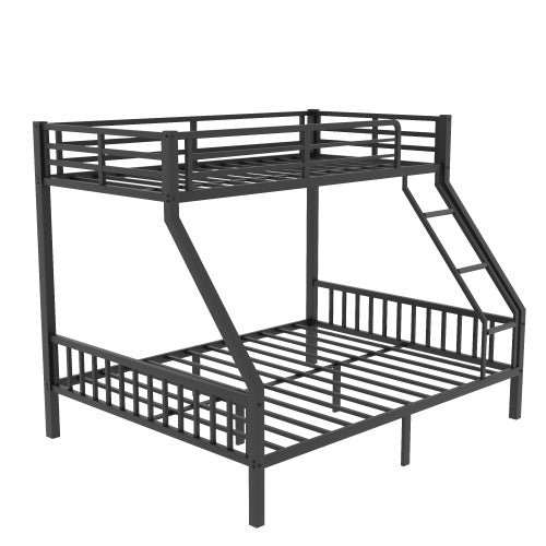 Bellemave® Twin XL Over Queen Metal Bunk Bed with Ladder and Slats Support