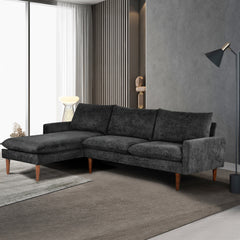 Bellemave® 86" Cashmere L Shape Convertible Sectional Sofa