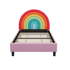 Bellemave® Twin Size Rainbow Design Upholstered Platform Bed Bellemave®