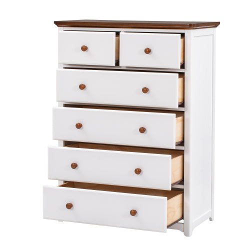 Bellemave Rustic Wooden Chest with 6 Drawers