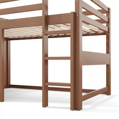 Bellemave® Twin Size Low Loft Bed with Storage Shelves for Kids,Kids Low Loft Bed Frame with Chalkboard and Bookshelf for Boys,Girls,Solid Wood,Gray Bellemave®