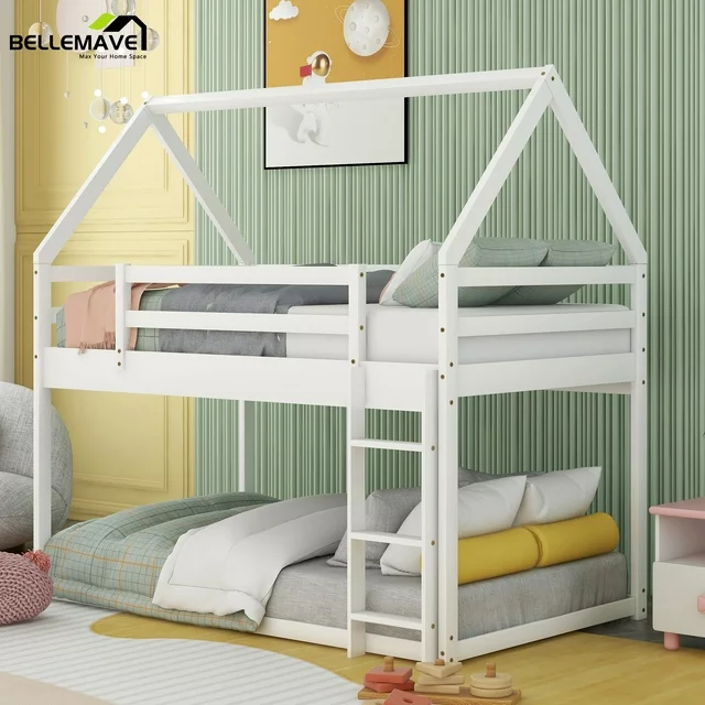 Bellemave® Twin Size  Floor HouseBunk Bed with Ladder Bellemave®
