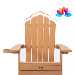 Bellemave® Oversized Folding Adirondack Chair with Pullout Ottoman with Cup Holder