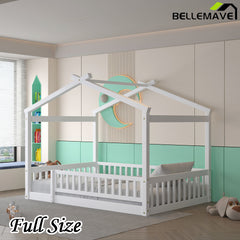 Bellemave® Montessori House Bed with Fence