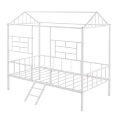 Bellemave® Metal House Bed with Ladder