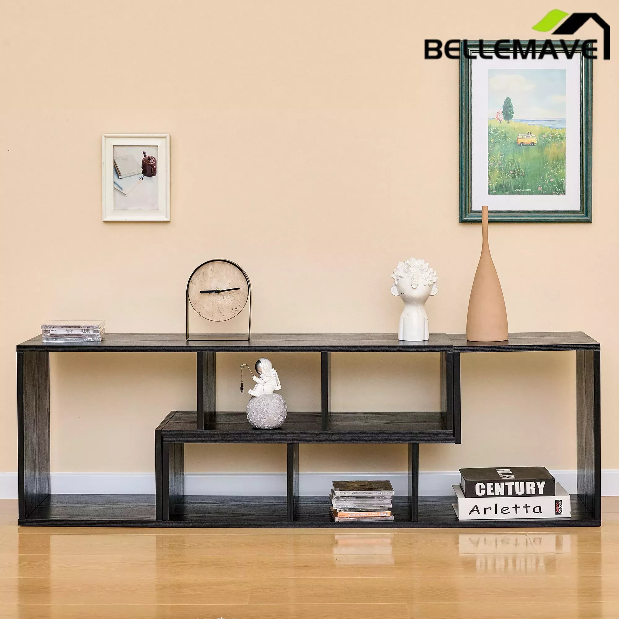 Bellemave® 2 Pieces Cube TV Stand,Free Combination Gaming Entertainment Center Media Stand,Open Storage Bookcase Shelf for Living Room,2 Shelf Bookcase L-Shaped TV Console Stand Bellemave®