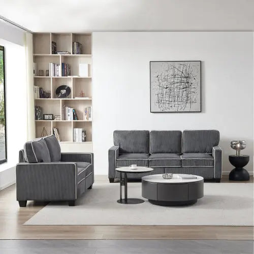 Bellemave Living Room Corduroy Sofa Set 2+3 with Storage Bellemave