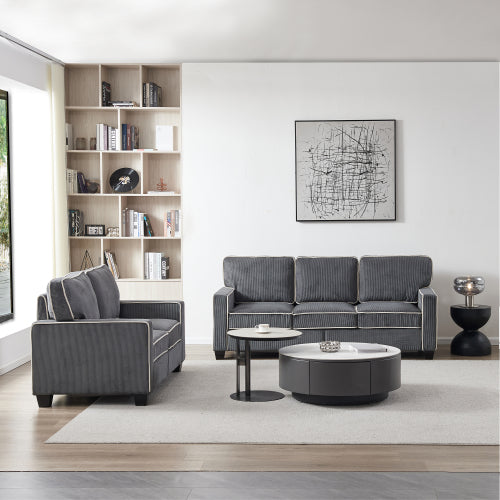 Bellemave Living Room Corduroy Sofa Set 2+3 with Storage