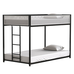 Bellemave® Twin Size Bunk Bed with Mesh Guard Rail