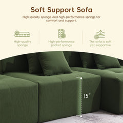 Bellemave® 105.5'' L-Shaped Modular Sectional Sofa with 4 Pillows