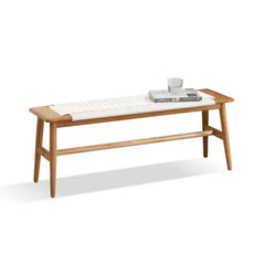 Bellemave Design Natural Oak Wood Dining Bench Bed Bench Bellemave